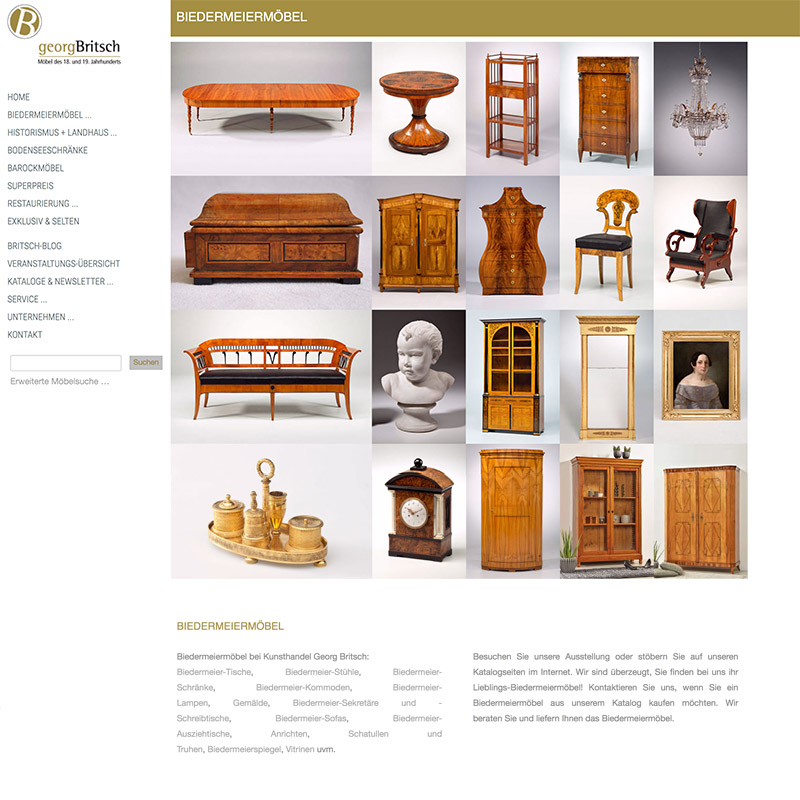Webseite Projekt "Britsch Kunsthandel" webdesign britsch-kunsthandel