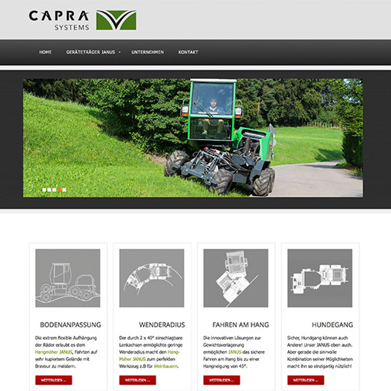 Webseite "Capra Systems" webdesign capra systems