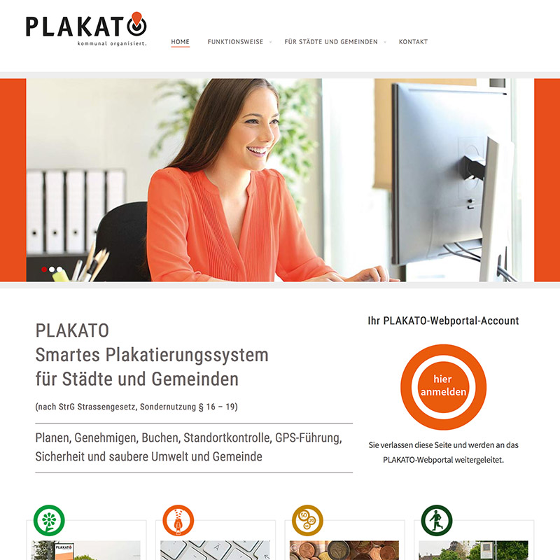 Webentwicklung, Projekt "PLAKATO" webdesign plakato ug